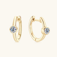 wholesale S925 sterling silver European and American design-inspired moissanite earrings for women, TikTok trending hoop earrings wholesale-Gold>0.3 carat +0.3 carat