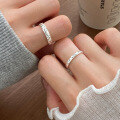 wholesale S925 Sterling Silver Ice Crush Ring Korean Style Fashion Commuter Ins Trend Niche Hand Jewelry R02005-0-1