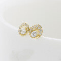 wholesale Metal: Sterling Silver Gold Plated Dunli Jewelry Autumn Winter New Japanese Minimalist Niche Design Circular Stud Earrings Fashionable High-End-0-2