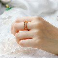 wholesale S925 silver plated with 14K gold Japanese-style minimalist versatile irregular curved plain ring-0-2