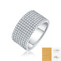 925 Silver 5-Row Full Pave Moissanite Ring for Women, Cross-Border New Luxury Style-0-7