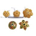 wholesale S925 Silver Plated 24K Gold Antique-style Gilded Floral Bead Caps, Spacers, and Pads for DIY Crystal Bracelets-0-4