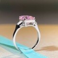 wholesale S925 Sterling Silver 5-Carat Pink Diamond Pagoda-Cut 8X11 Large Square Ring for Women-0-2