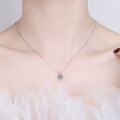 Sterling Silver Classic Six-Prong Necklace Women's Simple Pendant Moissanite Cross-Border Jewelry-0-2