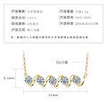 Sterling Silver Wave Waist Pendant Necklace with Moissanite for Women-0-5