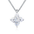 S925 Silver Cross Star Pendant Necklace, Four-Leaf Clover Mermaid Tear Design-0-3