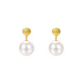 wholesale 18K Gold Plated S925 Silver French Pearl Earrings with Ins Advanced Sense-0-5