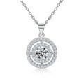 wholesale 925 Sterling Silver New Round Time Diamond Dial Necklace for Women, Small Batch Design, European and American Fashion Pendant Collarbone Chain Wholesale-0-0