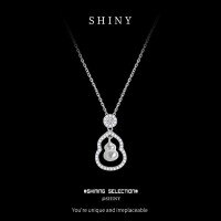 S925 Sterling Silver Gilded Gourd Pendant, Fashionable and Versatile-S925 Sterling Silver (Silver) + Zircon  925 Silver