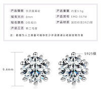 S925 Silver 1ct Moissanite Geometric Octagon Stud Earrings-Firework Earrings 2 Carat White Gold  925 Silver