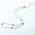 wholesale S925 Silver New Chinese Trend Light Luxury Pearl and Southern Red Agate Beaded Necklace for Women, Retro Fashion Versatile Choker-0-1