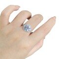 wholesale PT950 Platinum Plated 925 Sterling Silver HW Style Ring 15/3/5 Carat Moissanite D Color Ring Wholesale-0-4