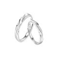 Sterling Silver Moissanite Möbius Couple's Ring, Adjustable Unisex Design-0-3