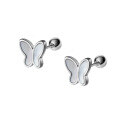 wholesale S925 Sterling Silver Shell Butterfly Spiral Ear Studs Ins Style Design Sense Temperament Ear Accessories for Women M03114-0-4