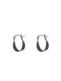 wholesale Sterling silver twisted hoop earrings for women, antique silver finish, retro, niche design, minimalist, elegant,ear cuff studs ins-0-4
