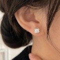 wholesale S925 Sterling Silver Plated Zircon Ear Studs for Women, Korean Version Chic Design, Fashionable and Exquisite Earrings-0-0