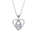 wholesale S925 Sterling Silver Women's Simple Diamond-Encrusted Heart Pendant European and American Lock Fashion Bone Chain Versatile Wholesale-0-4