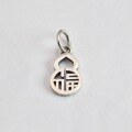 wholesale S925 Sterling Silver Retro Gourd Pendant DIY Beaded Bracelet Necklace Hollow-Out "Fu" Character Ornament Accessories-0-4