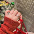 wholesale S925 Sterling Silver New Style "Deer with You" Adjustable Ring for Women with Inlaid Deer, Fashionable and Light Luxury Christmas Gift-0-3