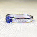wholesale S925 Sterling Silver New 4*6mm Sapphire Oval Ring for Women, Exquisite and Versatile Style-0-2