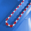 wholesale S925 Sterling Silver Zhuo Zhifan New Hot-Selling Export Style Single Row Full Diamond Pigeon Blood Red Choker Necklace 38+5-0-3