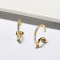 wholesale S925 Sterling Silver Earrings, 14K Gold White Zircon Hoop Earrings, Creative Small Earrings, Factory Direct-0-1