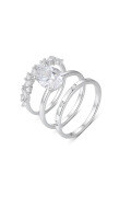 wholesale S925 Silver Moissanite Three-Piece Set Ring for Women, Vintage, Versatile, Fade-Resistant, Best-Selling Wholesale from Source Factory-0-6