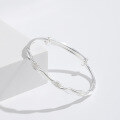 wholesale 999 Sterling Silver Dream Ribbon Twisted Bracelet, Simple and Elegant Adjustable Twisted Ring for Young Women-0-3