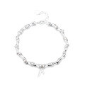 wholesale S925 Sterling Silver Fashion Korean Japanese Ins Minimalist Natural Bamboo Leaf Trendy Versatile Bracelet for Women-0-4