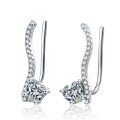 wholesale S925 Sterling Silver Moissanite Women's Earrings Line Heart Earrings, Stylish and Sophisticated with a Cool Elegance-0-4