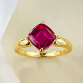 wholesale S925 Gold-Plated Metal, 7*7 Pigeon Blood Red Sugar Loaf Ring, Cross-Border AliExpress Best-Seller-0-2