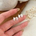 wholesale S925 Sterling Silver Sweet and Elegant Bow Ear Studs Women New Spring Summer High-end Earrings-0-4