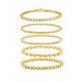 925 Silver 5-Piece Stackable Ins Style Moissanite Bead Bracelet Set, Customizable, Fade-Resistant-0-4