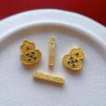 wholesale Gold-plated 925 ancient silver components with enamel six-syllable mantra barrel bead gourd pendant Tian Guan Ci Fu straight tube DIY-0-3
