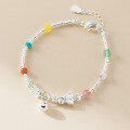 wholesale 999 Silver Nalan Dopamine Colorful Bead Strawberry Crystal Butterfly Flower Koi Gourd Broken Silver Bracelet S7900-0-2