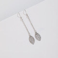 wholesale S925 Sterling Silver Leaf Long Drop Earrings for Women, Trendy and Elegant Silver Jewelry Wholesale-0-1