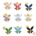 wholesale S925 Sterling Silver Single Butterfly-shaped Screw Ear Cuff, Cross-border Creative Fashion Earring-0-0