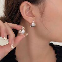 wholesale S925 Sterling Silver Multi-Faceted Hemisphere Ear Clasp Earrings for Women, Korean Spring and Summer Haute Couture New Arrival, Elegant French-inspired Trendy Ear Accessories-Sterling silver