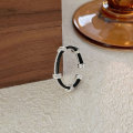 wholesale S925 Sterling Silver Korean Style Minimalist Black Rope Ring for Women, Small and Unique Design, Versatile and Stylish Band Ring-0-2
