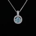 S925 Sterling Silver D Color Moissanite Cross-Border Fashion Round Pendant Necklace Wholesale-0-6