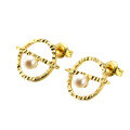 wholesale S925 Silver Japanese-style Light Jewelry Earrings for Women, Natural Pearl Earrings, Minimalist and Unique Circle Bar Ear Studs New Arrival-0-4