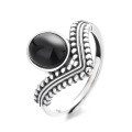 wholesale S925 sterling silver creative crown-shaped black zirconia inlaid ring with princess charm and an elegant, Instagram-worthy aesthetic-0-4
