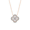 Sterling Silver Four-Leaf Clover Necklace, Versatile and Luxurious Cross-Chain TikTok Taobao Cross-Border Hit-0-3