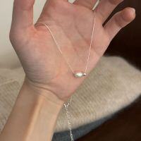 wholesale S925 Sterling Silver Minimalist Small Silver Bead Necklace, High-End Design, Niche Elegance, Non-Tarnish Designer Collarbone Chain-925 silver