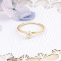 wholesale 10K Gold Minimalist Japanese Muji Style Ring with Irregular White Crystal Wholesale-0-3