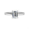 wholesale S925 silver wholesale four-prong square emerald high-end moissanite ring for women, minimalist silver jewelry accessories-0-2