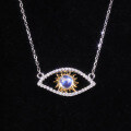 wholesale Sterling Silver New High-End Evil Eye Natural Creamy Blue Moonstone Ring Necklace Bracelet Set-0-1