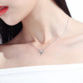 wholesale 925 Sterling Silver Heart Pendant Necklace for Women, Small and Exquisite Zircon Choker, Ins Wholesale-0-4
