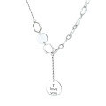 wholesale S925 Sterling Silver Korean Style I Love You Pendant with Plaque and Fringe Choker Necklace-0-4