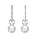wholesale S925 Sterling Silver 100 Pearl Earrings Luxury Micro-Inlaid Ins Women's Earrings Live Stream Best Seller-0-4